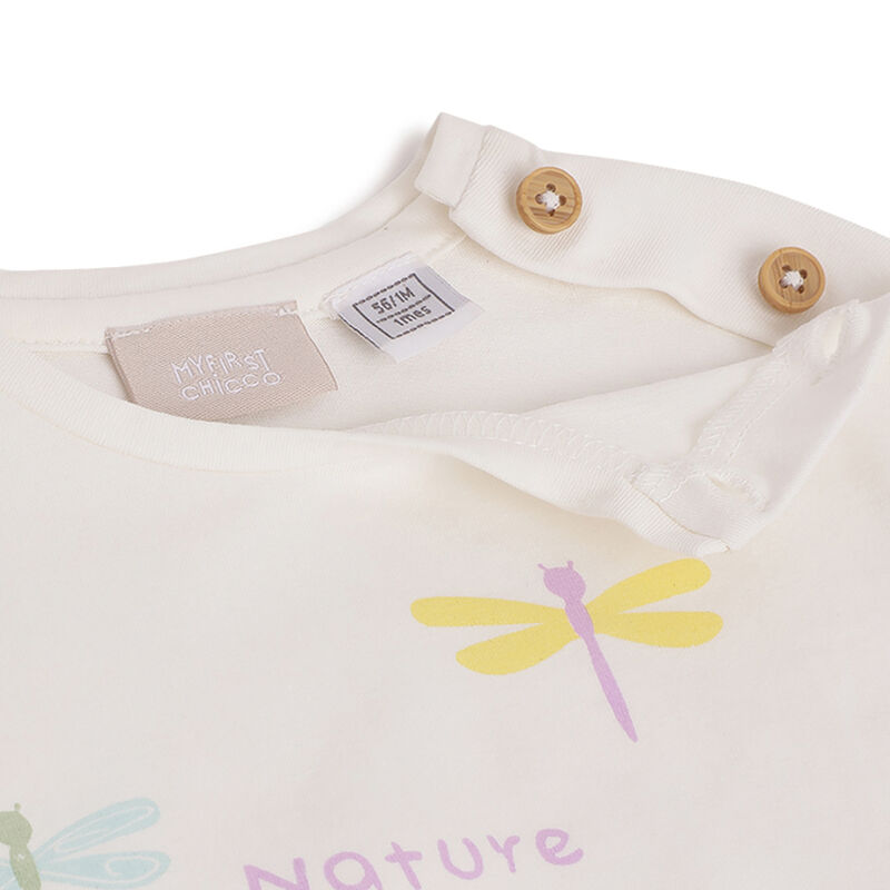 Girls White Printed Short Sleeve T-Shirt image number 3